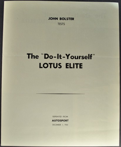 1962 lotus elite coupe - lotus,