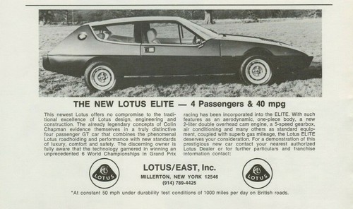1974 lotus elite passengers - 1974,