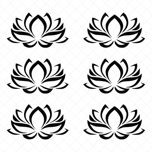 Set lotus vinyl decals - of,